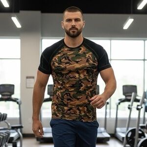 KiloGear CUT Weighted Training Shirt Men’s Small–Camo Compression Top USA Made
